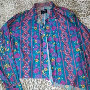Wrangler cowboy cut button up/ cut off at bottom